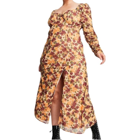 ASOS Curve Dresses & Skirts - NEW ASOS DESIGN Curve Sweetheart Neck Floral Midi Dress Size 26